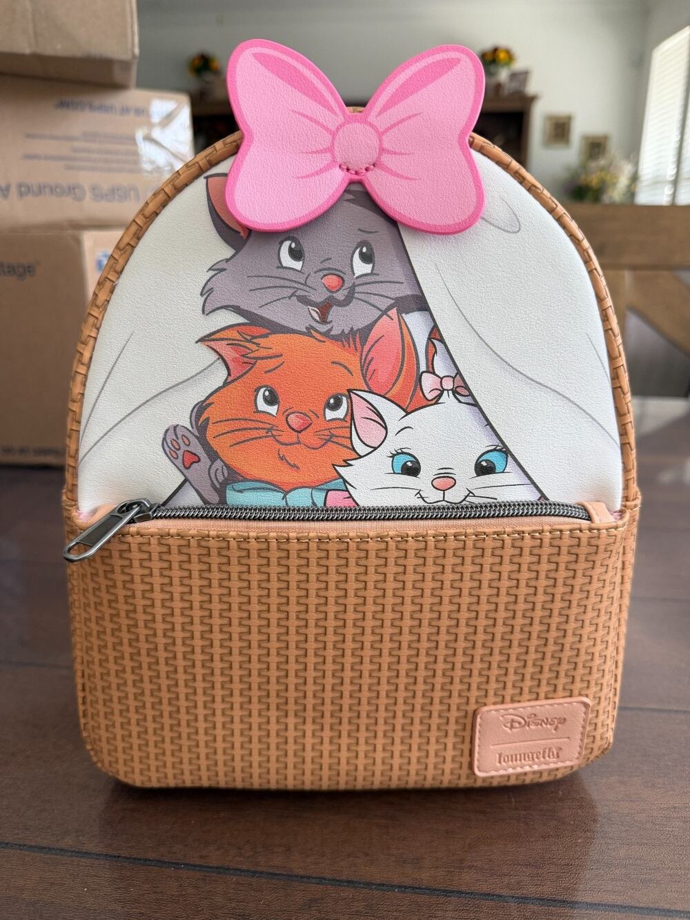 Disney Aristocats Basket Kittens Marie Berlioz Toulouse Loungefly Mini Backpack